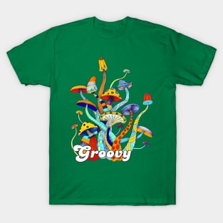 Groovy Vintage Hippie Mushroom T-Shirt